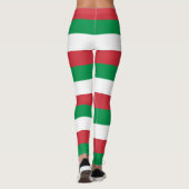 Italienische Flaggenfarben horizontal gestreift Leggings (Rückseite)