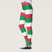 Italienische Flaggenfarben horizontal gestreift Leggings (Links)