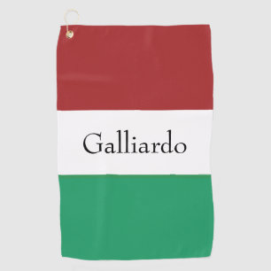 Italienische Flaggenfarben Nachname Name Benutzerd Golfhandtuch