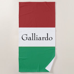 Italienische Flaggenfarben Nachname Name Benutzerd Strandtuch