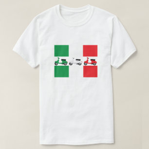 Italienische Flaggenfarben & Roller in Grün/Weiß/R T-Shirt