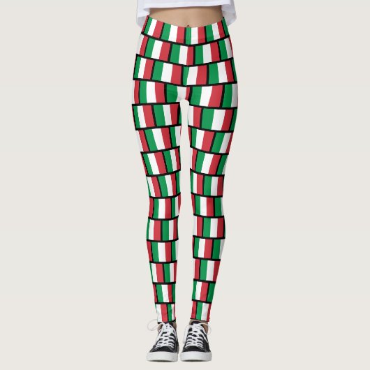 Italienische Flaggenmuster-Leggings für Leggings (Vorderseite)