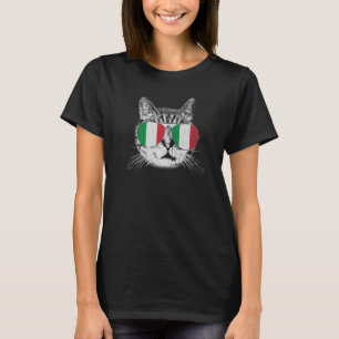 Italienische Flaggenstaat Roots Katzenpride Famili T-Shirt