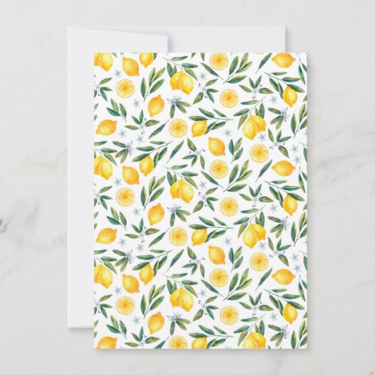 Italienische Fliesen | Lemon Theme Summer Brautpar Einladung (Rückseite)