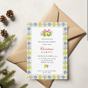Italienische Fliesen mit Lemon Weihnachtsgeschenk- Einladung