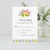 Italienische Fliesen mit Zitronen RSVP Karte (Stehend Vorderseite)