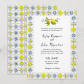 Italienische Fliesengrenze mit Lemons Wedding Invi Einladung (Vorne/Hinten)