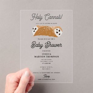 Italienische Food Holy Cannoli Babydusche Acryleinladungen