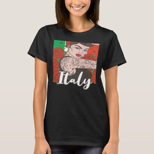 Italienische Frau Girl T-Shirt (Vorderseite)