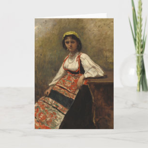 Italienische Frau (La Morieri) von Corot Karte