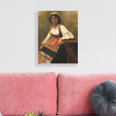 Italienische Frau (La Morieri) von Corot Leinwanddruck (Insitu (Wohnzimmer))
