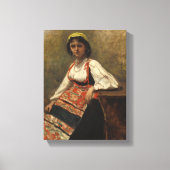 Italienische Frau (La Morieri) von Corot Leinwanddruck (Vorderseite)