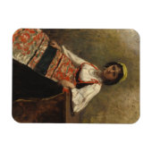 Italienische Frau (La Morieri) von Corot Magnet (Horizontal)