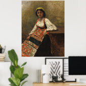 Italienische Frau (La Morieri) von Corot Poster (Heimbüro)