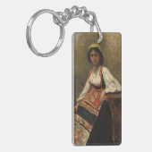 Italienische Frau (La Morieri) von Corot Schlüsselanhänger (Vorderseite links)