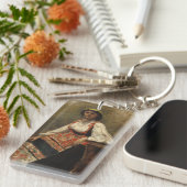 Italienische Frau (La Morieri) von Corot Schlüsselanhänger (Vorderseite rechts)