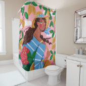 Italienische Frau Sommerstrand Urlaub Duschvorhang (Beispiel)