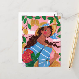 Italienische Frau Sommerstrand Urlaub Postkarte