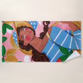 Italienische Frau Sommerstrand Urlaub Strandtuch (Vorderseite)