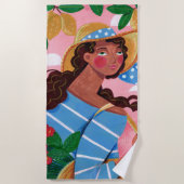 Italienische Frau Sommerstrand Urlaub Strandtuch (Vorderseite)