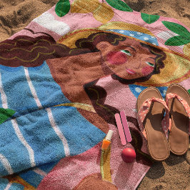 Italienische Frau Sommerstrand Urlaub Strandtuch