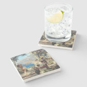 Italienische Frauentänzerin Steinuntersetzer (Seitenansicht)