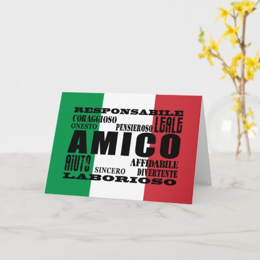 Italienische Freunde: Qualitäten Karte (Gelbe Blume)