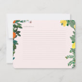 Italienische Frucht-Brautparty-Rezeptorkarte Einladung (Rückseite)