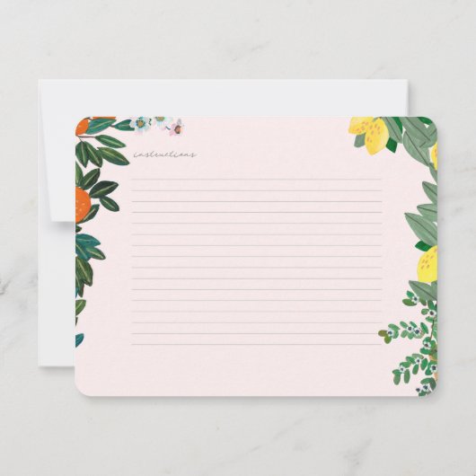Italienische Frucht-Brautparty-Rezeptorkarte Einladung (Rückseite)