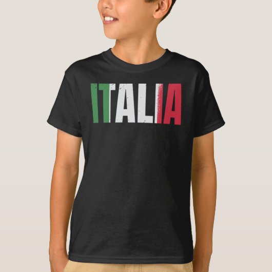 Italienische Fußballfans: Italienische Flagge T-Shirt (Vorderseite)