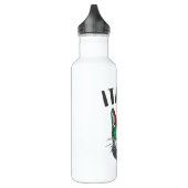 Italienische Fußballflagge Cat Mascot Edelstahlflasche (Links)