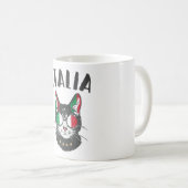Italienische Fußballflagge Cat Mascot Kaffeetasse (VorderseiteRechts)