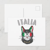 Italienische Fußballflagge Cat Mascot Postkarte (Vorne/Hinten)