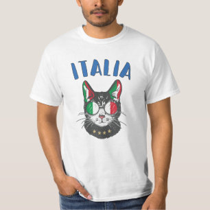 Italienische Fußballflagge Cat Mascot T-Shirt