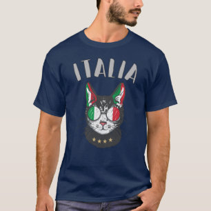 Italienische Fußballflagge Cat Mascot T-Shirt