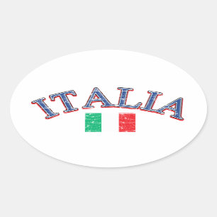 Italienische Fußballgestaltung Ovaler Aufkleber