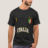 Italienische Fußballmannschaft Nummer 3 Italienisc T-Shirt (Vorderseite)