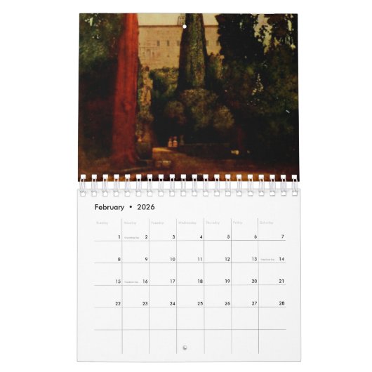 Italienische Gärten durch Maxfield Parrish Kalender (Feb 2026)