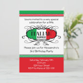 Italienische Geburtstags-Party Einladung des (Stehend Vorderseite)