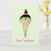 Italienische Geburtstagskarte Karte (Gelbe Blume)