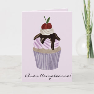 Italienische Geburtstagskirche Cupcake Card Karte
