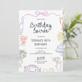 Italienische Geburtstagspartei Soirée Einladung (Stehend Vorderseite)