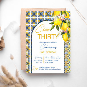 Italienische Geburtstagsparty Majolica Fliesenboge Einladung
