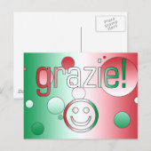 Italienische Geschenke : Danke / Grazie Face Postkarte (Vorne/Hinten)