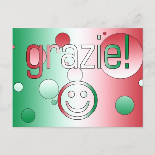 Italienische Geschenke : Danke / Grazie Face Postkarte (Vorderseite)
