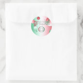 Italienische Geschenke : Danke / Grazie Face Runder Aufkleber (Tasche)