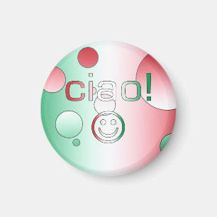 Italienische Geschenke: Hallo/Ciao Gesicht Magnet