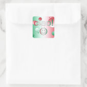 Italienische Geschenke: Hallo / Ciao-Gesicht Quadratischer Aufkleber (Tasche)