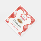 Italienische Gingham-Rote-Fleischbällchen-Pasta-Ba Serviette (Ecke)