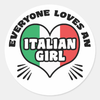 Italienische Girl Runder Aufkleber
